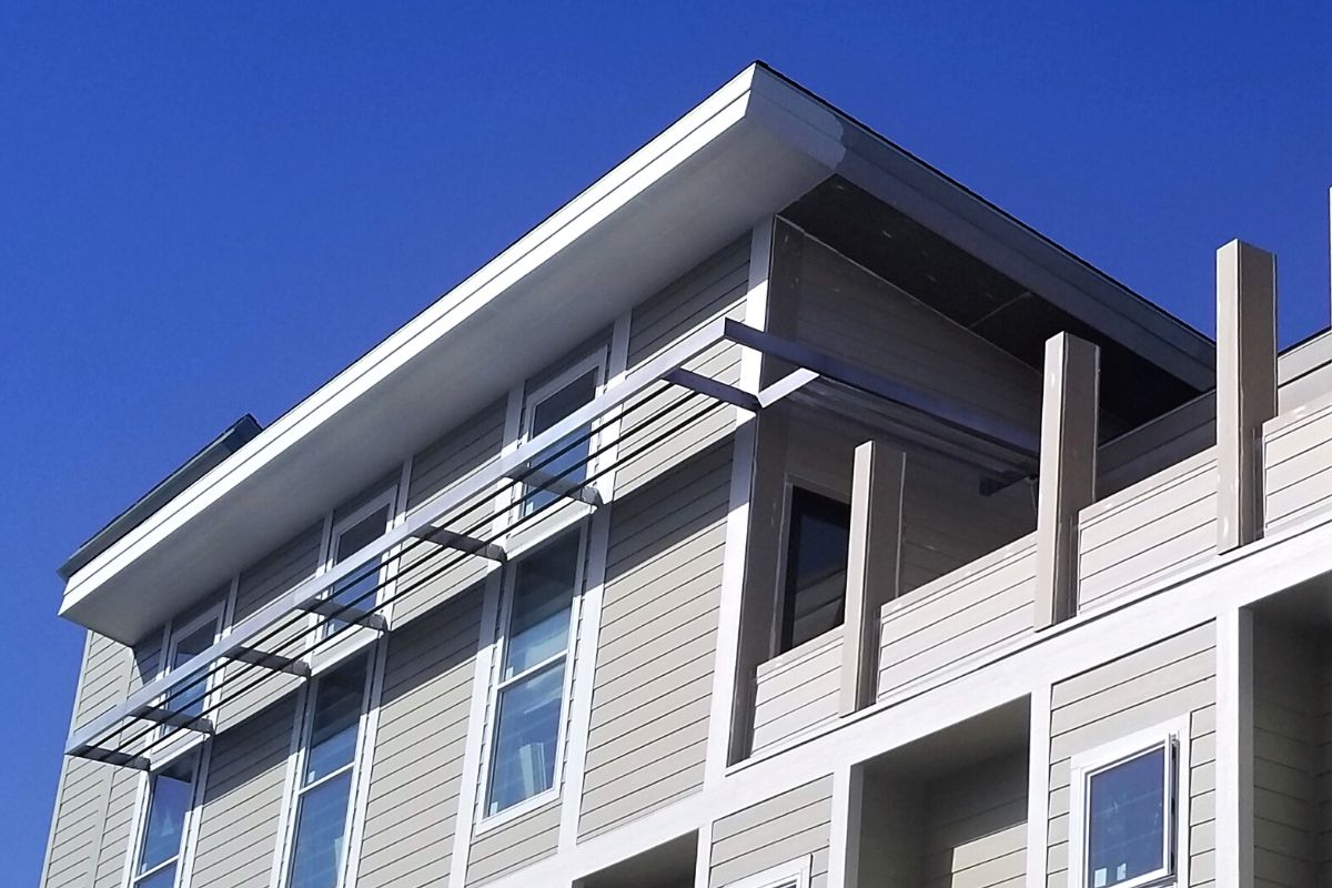 multi family apartments with sunshades