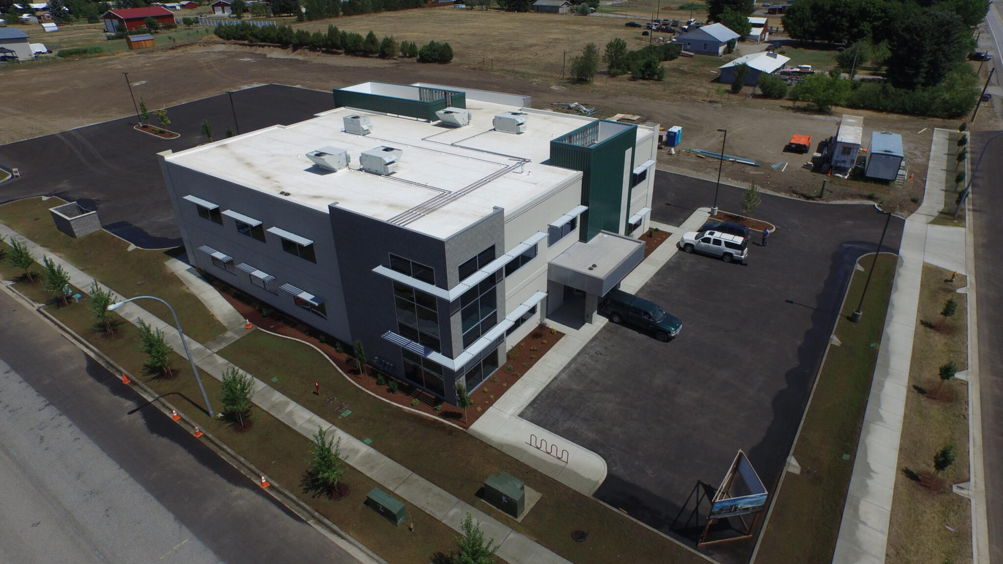 concrete commercial building canopy