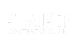 Strauser Construction all white logo
