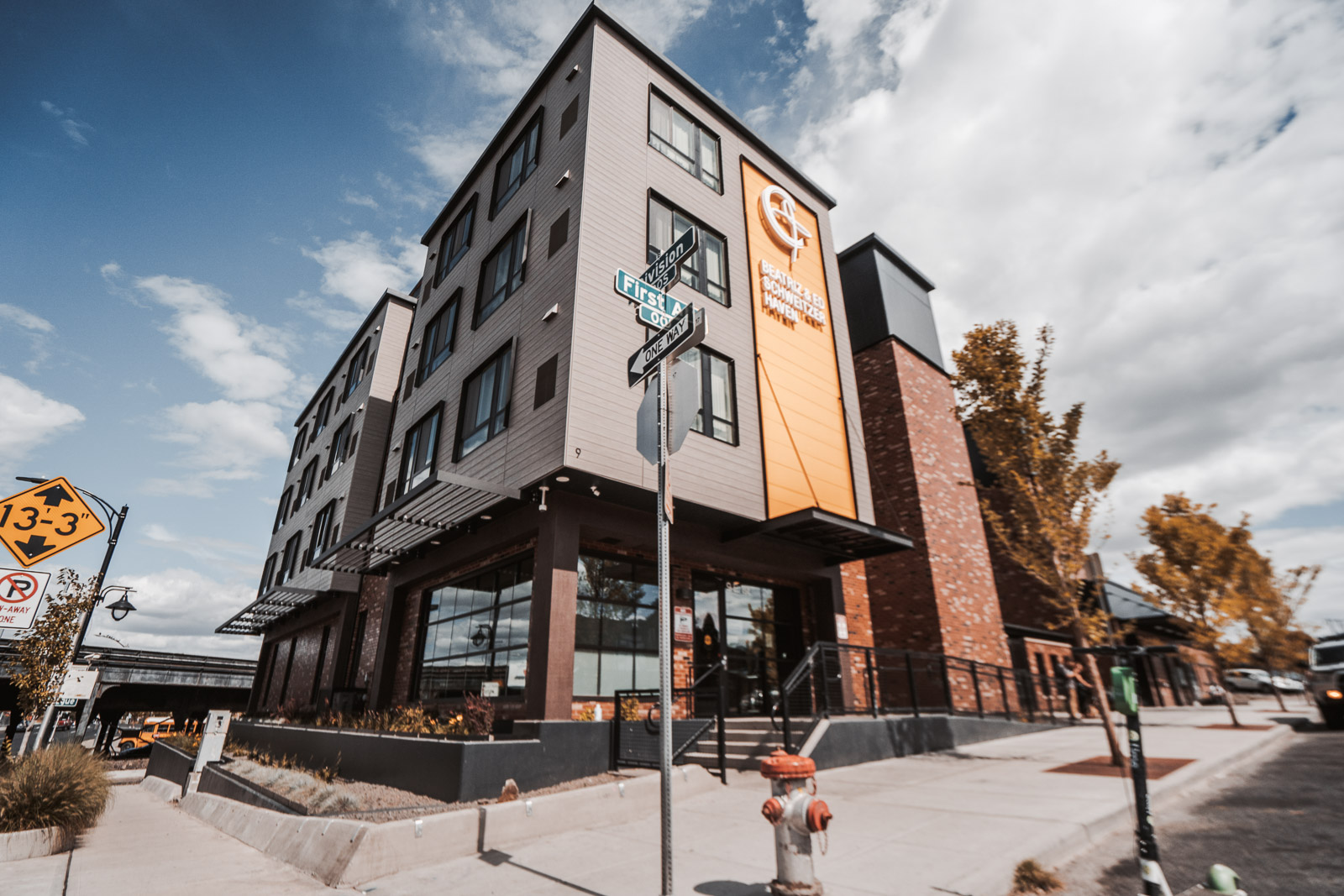 multi-family building aluminum canopies and sunshades