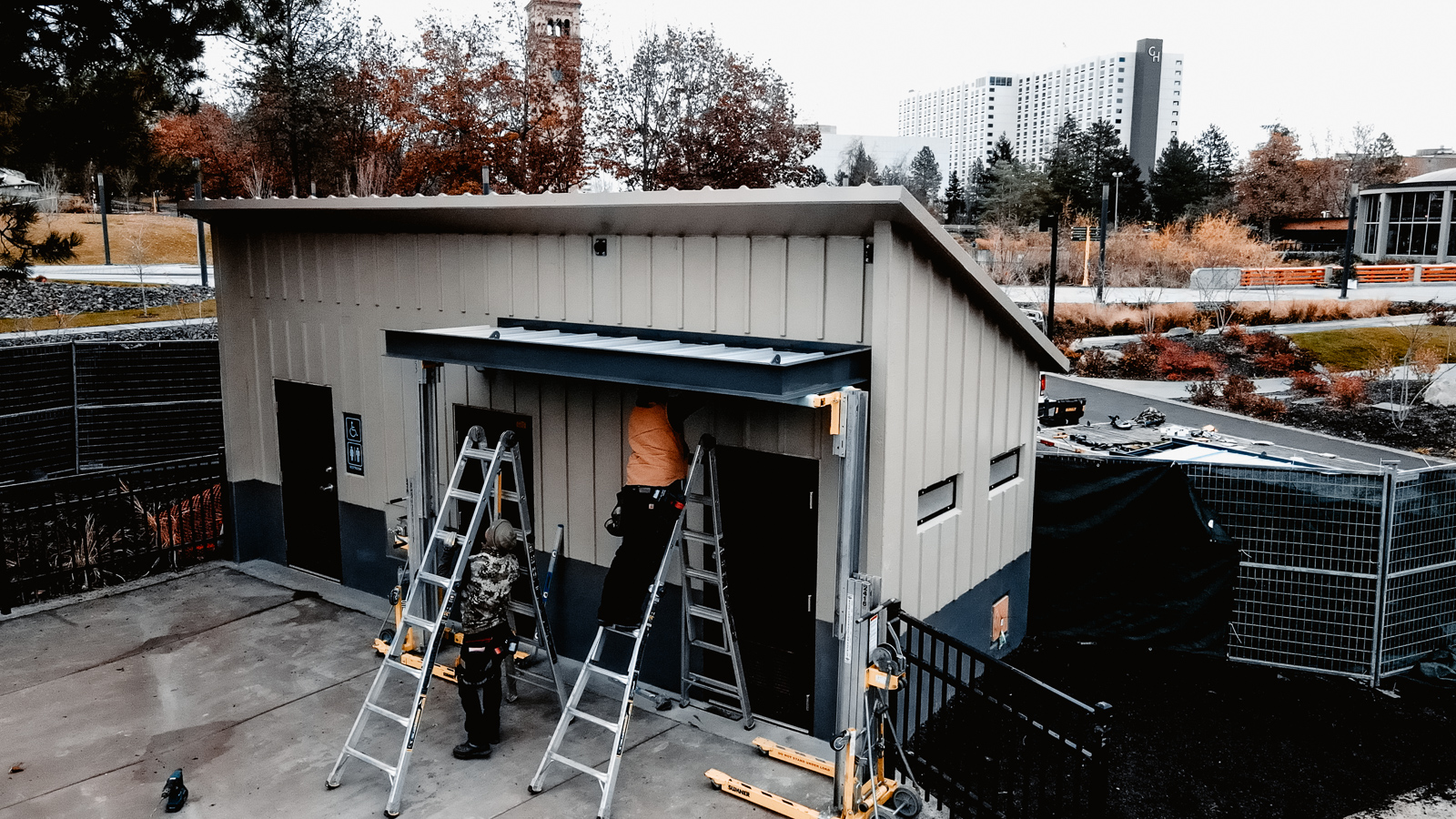 pre-designed architectural canopy installation